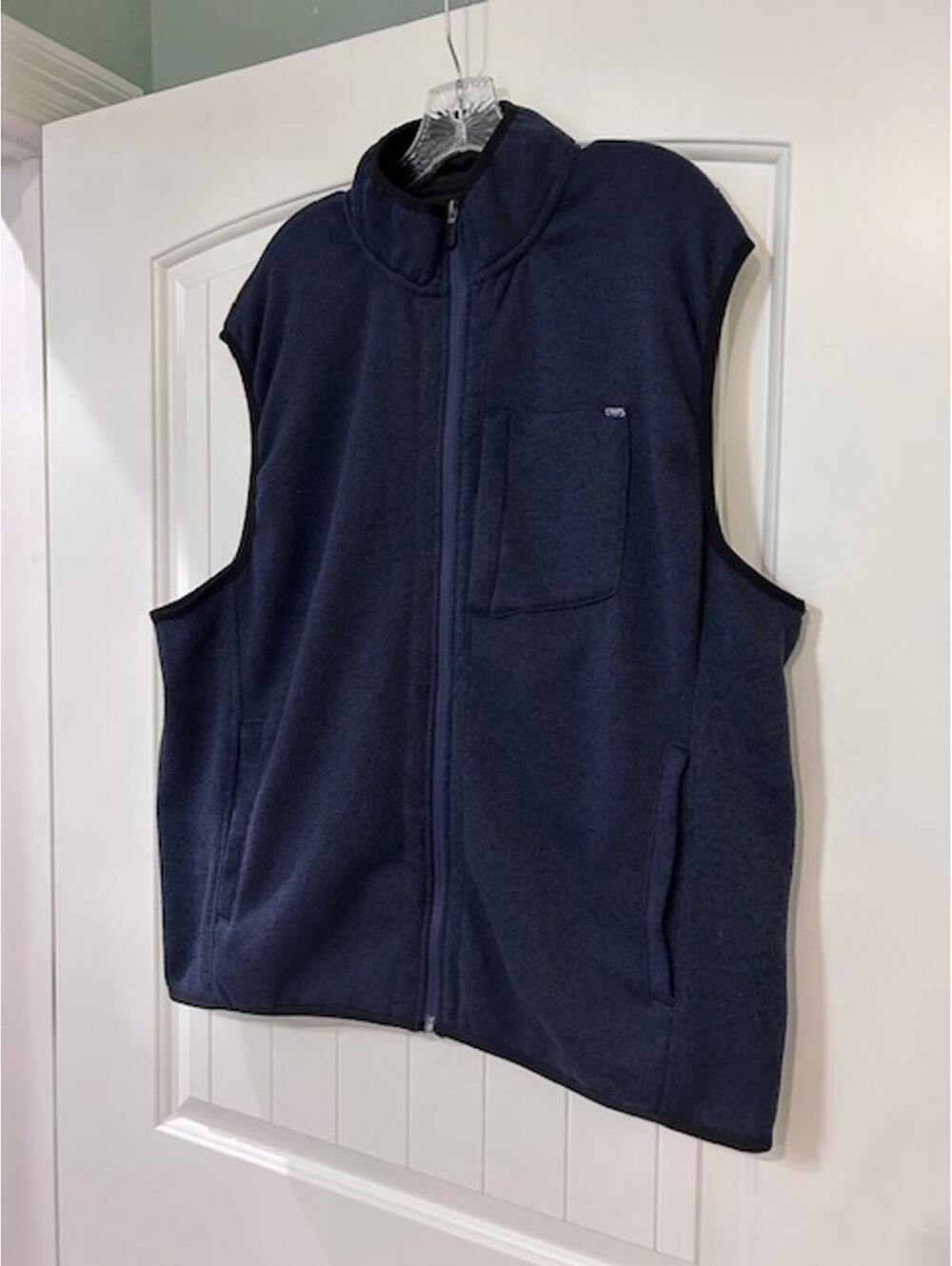 🧥 Chaps Men’s XXL Functional Zip Vest | Navy + Black * 5 pockets Church/Event